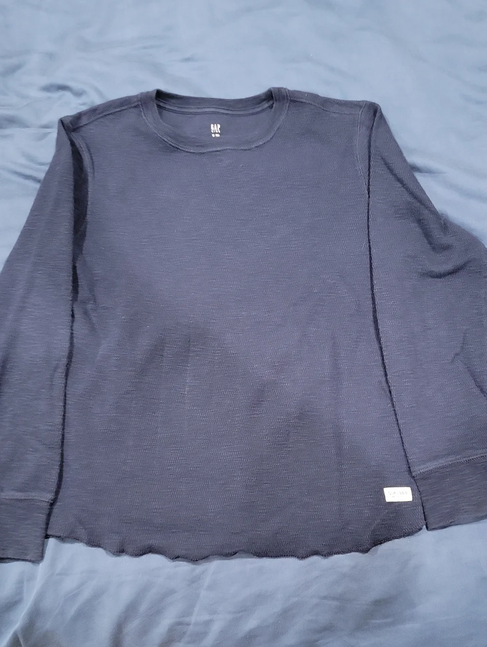 GAP Boy’s Dark Navy Waffle Long-Sleeve Tee